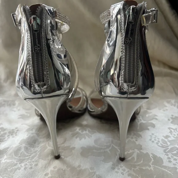 NWOT Jessica Simpson Silver/Crystal Waylane Sandal, Size 8.5 - Picture 11 of 15